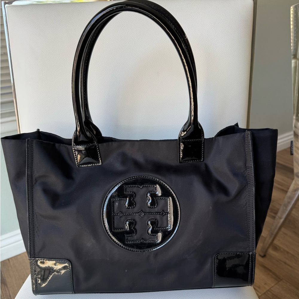 Tory Burch Ella Black Tote Bag - Picture 1 of 12